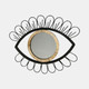 15319#Metal/rattan 29" Eye Wall Accent W/ Mirror, Black