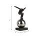 15358#Metal 12" Balancing Man On Sphere, Bronze