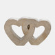15427-02#10" Ceramic Double Heart Table Deco, Champagne
