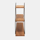 15448#Metal/wood 20" Triangle Wall Shelf, Brown