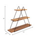 15448#Metal/wood 20" Triangle Wall Shelf, Brown