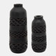 15491-01#Wood 12" Stained Vase, Black