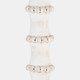 14498-04#Wood, 14" Antique Style Candle Holder, White