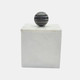 15483-01#Marble, 5x7 Box W/ Orb, White
