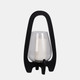 15628-02#15"h Glass Lantern W/ Wood Handle, Black