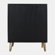 15693#Wood 39x47" Hammered Cabinet, Black
