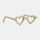 15573-01#Metal Heart Shaped Glasses, Gold