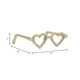 15573-01#Metal Heart Shaped Glasses, Gold