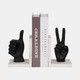 15670-01#S/2 Hand Sign Bookends, Black