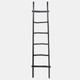 13933-02#Wooden , Decorative 76" Ladder, Black