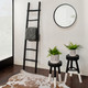 13933-02#Wooden , Decorative 76" Ladder, Black