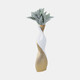 14641-04#24" Twisted Vase, White/gold