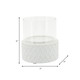 15779-02#White Ceramic /glass 5" Pillar Holder, Chevron