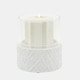15779-04#White Ceramic /glass 5" Pillar Holder, Diamond