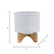 15780-02#8" Textured Planter W/ Stand, White