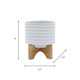 15780-03#5" Textured Planter W/ Stand, White