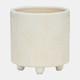 15848-03#S/2 6/8" Textured Planters, Shiny White