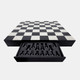 15683#32x32 Resin Chess Set, Black/white 2boxes