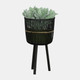 14780-07#S/3 Bamboo Footed Planters 11/13/15", Black