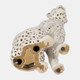 15878#11" Sitting Leopard, White/gold