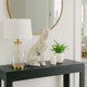15878#11" Sitting Leopard, White/gold