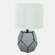 51167#Mirrored 17.25" Facetd Table Lamp, Silver