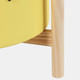 15904-01#  10" Dotted Planter W/ Wood Stand, Yellow