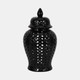 15909-01#17" Cut-out Clover Temple Jar, Black