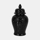 15909-01#17" Cut-out Clover Temple Jar, Black