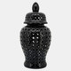 15909-02#24" Cut-out Clover Temple Jar, Black