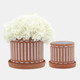 15912-07#S/2 Terracotta Planters W/ Saucer 6/8", Orange