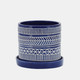 15912-08#S/2 Tribal  Planters W/ Saucer 6/8", Blue