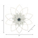 14417-03#Metal 25" Wall Flower, White/blue, Wb