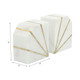 15978-02#S/2 Marble 5"h Polished Bookends W/gold Inlays,wht