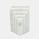 15979#S/2 Marble 5"h Block Bookends, White