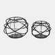 14875-02#S/2 6" Orb Candle Holder , Black