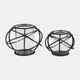 14875-02#S/2 6" Orb Candle Holder , Black