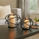 14875-02#S/2 6" Orb Candle Holder , Black