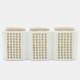 16018-04#3-cup Dotted Pen Holder, Beige