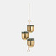16055-01#Metal 4"  3-hanging Planters, Gold