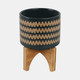 16120-01#5" Zig-zag Planter W/ Stand, Teal