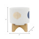 16122-02#8" Funky Planter W/ Stand, White