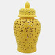 12468-09#Pierced Yellow Temple Jar 24"