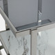 15439-02#Metal/marble Glass, Side Table, Silver/white Kd
