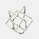 16156-04#Metal 7" Square Orbs, Silver