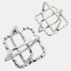 16156-04#Metal 7" Square Orbs, Silver