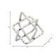 16156-04#Metal 7" Square Orbs, Silver