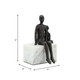 16179#Metal, 9", Dad & Son Sitting Sculpture