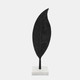 16185-03#Metal 19" Leaf Table Deco, Black