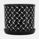 16270-02#S/2 6/8" Dots Planter W/ Saucer, Black